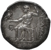 Tetradrachm In the name of Alexander III; Cyme, Greece (ancient), 215 BC - 200 BC reverse image
