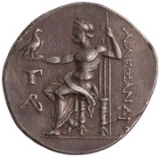 Tetradrachm In the name of Alexander III; Cyme, Greece (ancient), 215 BC - 200 BC reverse image