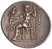 Tetradrachm In the name of Alexander III; Cyme, Greece (ancient), 215 BC - 200 BC reverse image