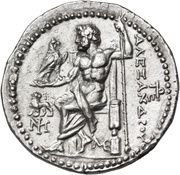 Tetradrachm In the name of Alexander III; Miletus, Greece (ancient), 210 BC - 190 BC reverse image