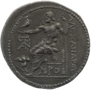 Tetradrachm In the name of Alexander III; Rhodes, Greece (ancient), 201 BC - 190 BC reverse image