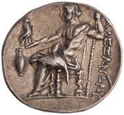 Tetradrachm In the name of Alexander III; Temnos, Greece (ancient), 200 BC reverse image