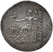 Tetradrachm In the name of Alexander III; Cyme, Greece (ancient), 188 BC - 170 BC reverse image