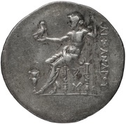 Tetradrachm In the name of Alexander III; Myrina, Greece (ancient), 188 BC - 170 BC reverse image