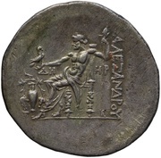 Tetradrachm In the name of Alexander III; Temnos, Greece (ancient), 188 BC - 170 BC reverse image