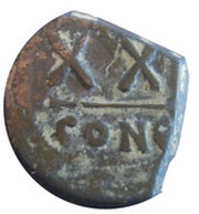 20 Nummi - Phocas Constantinopolis, Byzantine states, 602-610 reverse image