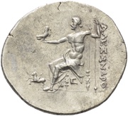 Tetradrachm in the name of Alexander III; Alabanda, Greece (ancient), 168 BC - 167 BC reverse image