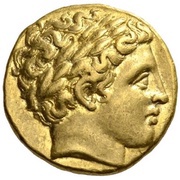 Stater In the name of Philip II; Pella obverse image