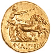 Stater In the name of Philip II; Pella, Greece (ancient), 323 BC - 310 BC reverse image