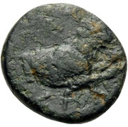 Æ15 - Pausanias Aigai, Greece (ancient), 394 BC - 393 BC reverse image