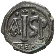 16 Nummi - Justinian I Thessalonica; Type • ☩ •, Byzantine states, 527-565 reverse image