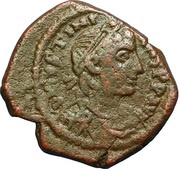 16 Nummi - Justinian I Thessalonica; Type ✶ ☩ ✶ obverse image