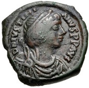16 Nummi - Justinian I Thessalonica; Type ☧ obverse image