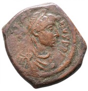 16 Nummi - Justinian I Thessalonica; Type ⳨ obverse image