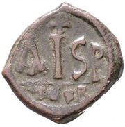 16 Nummi - Justinian I Thessalonica; Type ⳨, Byzantine states, 527-565 reverse image