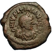 16 Nummi - Justinian I Thessalonica; Type • ☩ •, no mint-mark obverse image