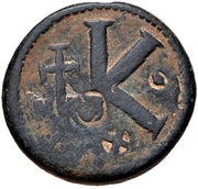 20 Nummi - Anastasius I Dicorus Nicomedia; Small Module, Byzantine states, 498-518 reverse image