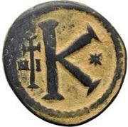 20 Nummi - Anastasius I Dicorus Nicomedia; Type ✶, Small Module, Byzantine states, 498-518 reverse image