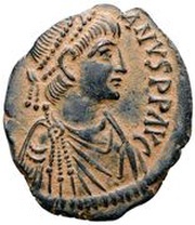 20 Nummi - Justinian I Antioch; ANTX, Bust Right obverse image
