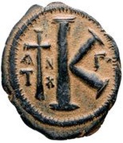 20 Nummi - Justinian I Antioch; ANTX, Bust Right, Byzantine states, 527-528 reverse image