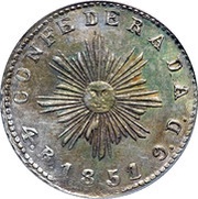 4 Reales, Argentina, 1851 reverse image