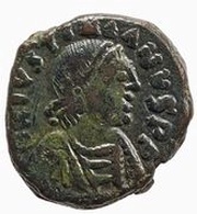 20 Nummi - Justinian I Carthage; Bust Right obverse image