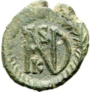 20 Nummi - Justinian I Uncertain Italian Mint, Byzantine states, 527-565 reverse image