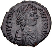 20 Nummi - Justinian I Antioch; THЄЧOP, Bust Right obverse image