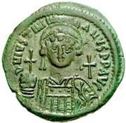 20 Nummi - Justinian I Constantinopolis; Bust Facing obverse image