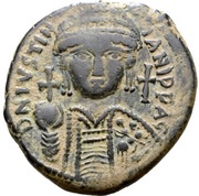 20 Nummi - Justinian I Carthage; SO, Bust Facing obverse image