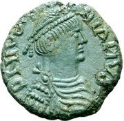 20 Nummi - Justinian I Rome; ✶K♰ obverse image
