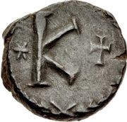 20 Nummi - Justinian I Rome; ✶K♰, Byzantine states, 539-565 reverse image