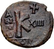 20 Nummi - Justinian I Constantine in Numidia, Byzantine states, 540-543 reverse image