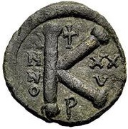 20 Nummi - Justinian I Perugia; XXVI, Byzantine states, 552-553 reverse image