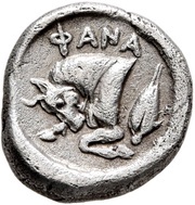 Diobol, Greece (ancient), 390 BC reverse image