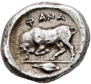 Triobol, Greece (ancient), 390 BC reverse image