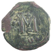 40 Nummi - Mauricius Tiberius Constantinopolis, Byzantine states, 582-584 reverse image