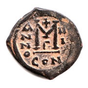 40 Nummi - Mauricius Tiberius Constantinopolis, Byzantine states, 583-584 reverse image
