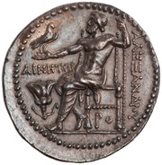 Tetradrachm - Ainetor In the name of Alexander III, Greece (ancient), 201 BC - 190 BC reverse image