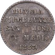 ½ Real, Argentina, 1867 reverse image