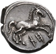 ¼ Shekel Punic occupation, Greece (ancient), 213 BC - 211 BC reverse image