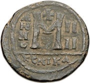 40 Nummi - Heraclius I Jerusalem, Byzantine states, 613 reverse image