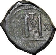 40 Nummi - Heraclius Constantinopolis, Byzantine states, 619-620 reverse image