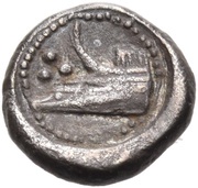 Hemiobol Zancle, Samian occupation, Greece (ancient), 493 BC - 488 BC reverse image