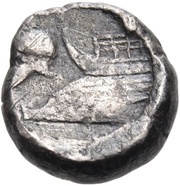 Diobol Zancle, Samian occupation, Greece (ancient), 493 BC - 488 BC reverse image