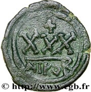 30 Nummi - Tiberius II Constantine Nicomedia, Byzantine states, 578-582 reverse image