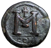 40 Nummi - Anastasius I Dicorus Constantinopolis; Type M, no Officina Letter, Small Module, Byzantine states, 498-518 reverse image
