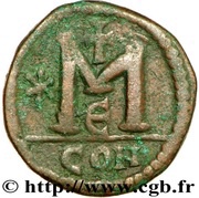 40 Nummi - Anastasius I Dicorus Constantinopolis; Type ✶M, Small Module, Byzantine states, 498-518 reverse image