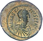 40 Nummi - Anastasius I Dicorus Constantinopolis; Type ✶M✶, Large Module obverse image