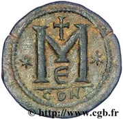 40 Nummi - Anastasius I Dicorus Constantinopolis; Type ✶M✶, Large Module, Byzantine states, 498-518 reverse image